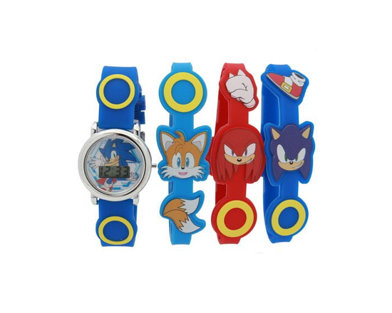 Ensemble de montres en caoutchouc découpé &nbsp;LED avec bracelet&nbsp;Sonic pour enfants - Taille unique