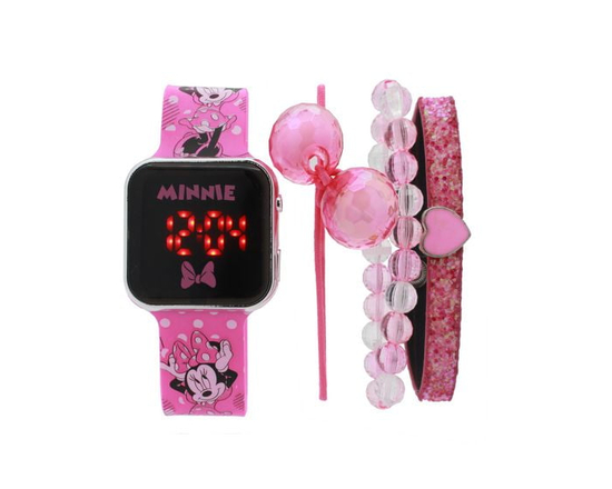 Minnie LED Watch with Bracelets Set - One Size