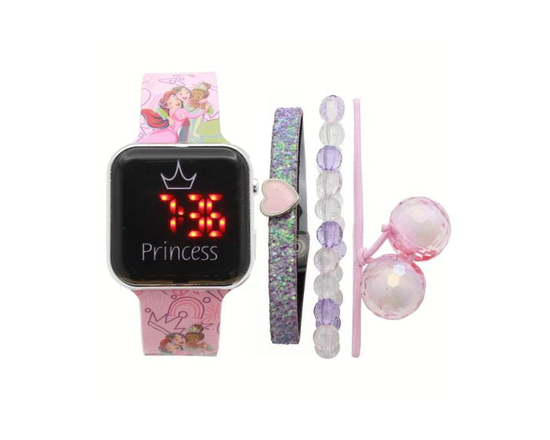 Princess LED Watch with Bracelets Set - One Size