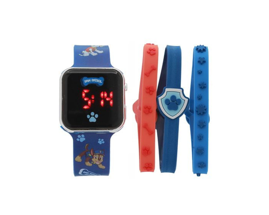 Ensemble de montres en caoutchouc découpé &nbsp;LED avec bracelet&nbsp;Paw Patrol pour enfants - Taille unique
