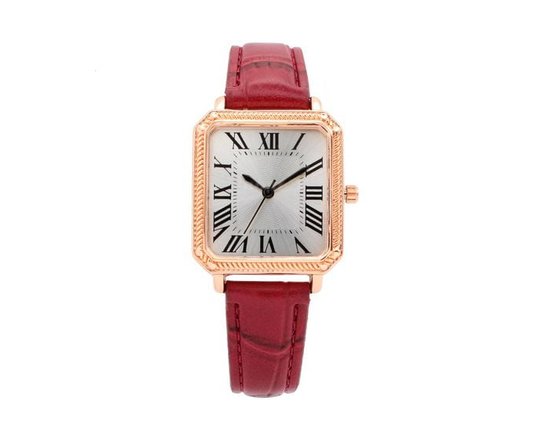 Montre  pour femme avec bracelet rouge - Taille unique