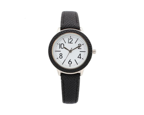 Montre  pour femme avec bracelet noir - Taille unique