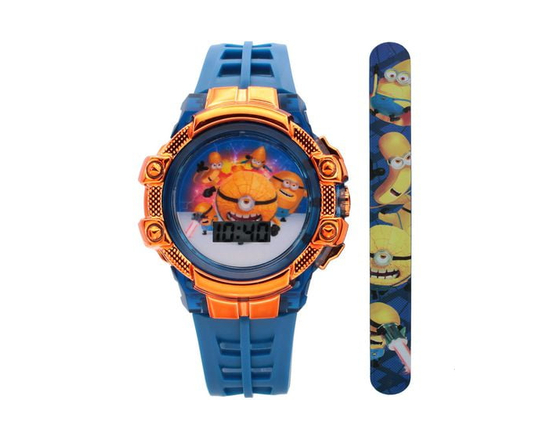Montre Digitale Enfant Minions avec Bracelet Claque – Bleu & Orange - Taille unique