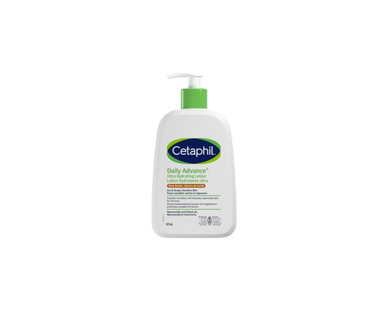 Cetaphil DailyAdvance Lotion Hydratante Ultra avec Beurre de Karité et Vitamine E / Hydratation 48 H / pour Peaux Sèches et Sensibles / Recommandé par