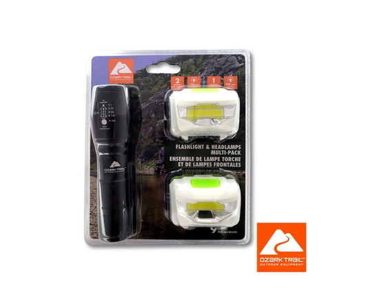 Ozark Trail Light Camping Combo Flashlights 250LM - 2.75x7.1x5.9"