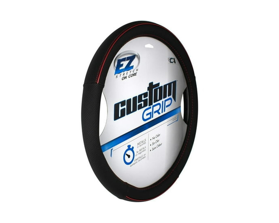 Custom Grip Black w/ Red Anodized Accent TPE Core Steering Wheel Cover
