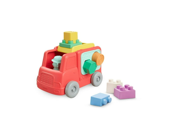 Coffret de jeu à empiler Infantino Super Soft Stack and Go Explorers - Camion de pompiers