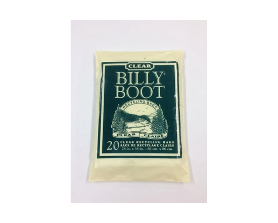 Billy Boot Clear Garbage/Recycling Bags 26" x 34"