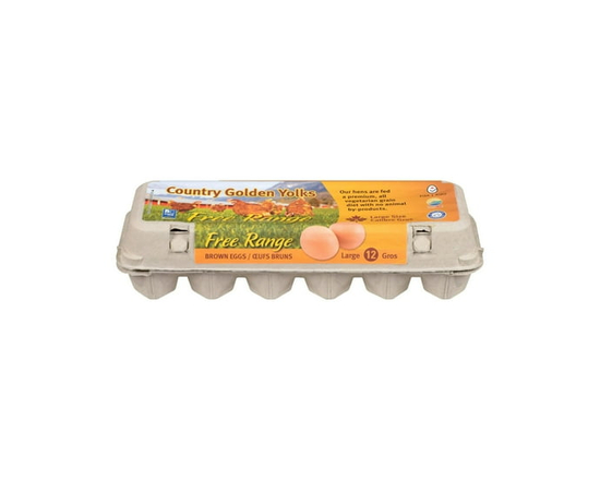 Country Golden Yolks Free Range 12 Eggs - L