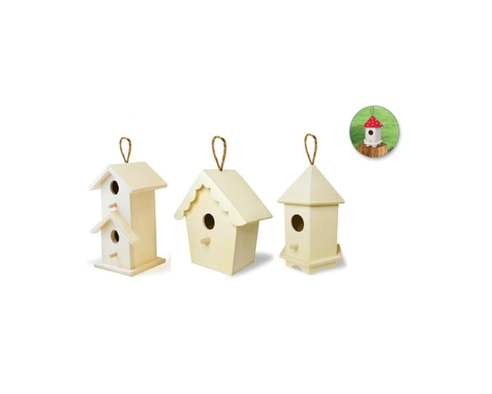 6"Birdhse Asst Double/Scallop/Gazebo