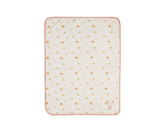 George Baby Applique Plush Blanket, Rainbow Bunny - M