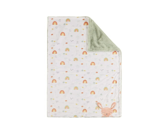 George Baby Plush Reversible Faux Fur Blanket (Pink)