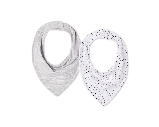 Lot de 2 bavettes style bandana George unisexe pour nourrissons (Gris)