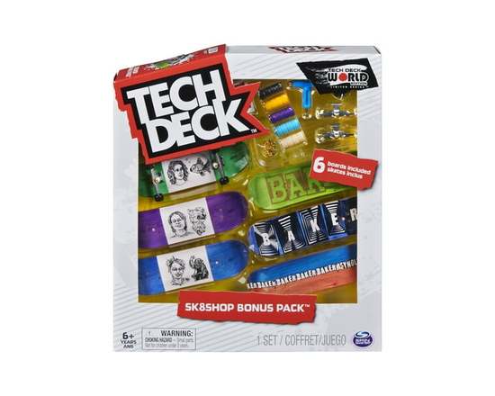 Tech Deck, Sk8shop Fingerboard Bonus Pack, Collectible and Customizable Mini Skateboards (Styles May Vary) - One Size