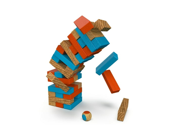 Spin Master Games, Rainbow Jumbling Tower Tumbling Stacking Building Toppling Colorful Wood Board Game Cool Things Games, for Kids Ages 5 and up