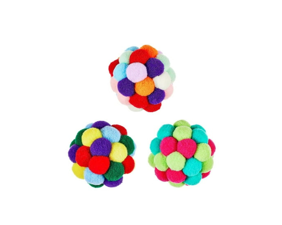 Multipet Pom Pom Cat Toy, Assorted Colors