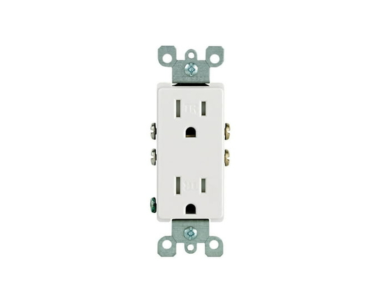 Decora 15A-125V White Normal Tamper Resistant Receptacle