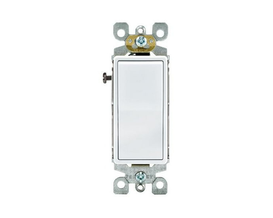Decora 3-Way 15A-120V White Rocker Switch