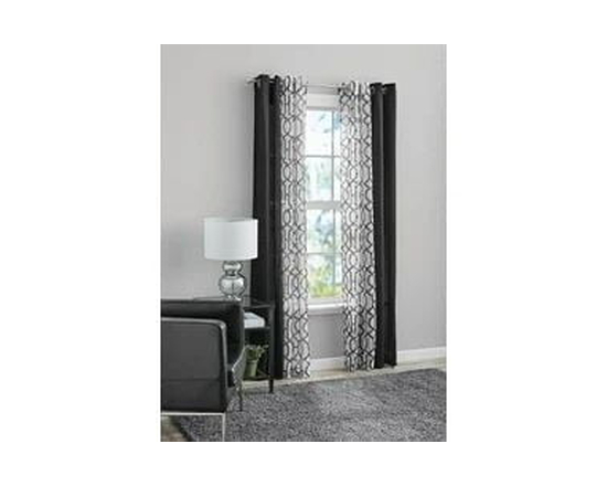Ensemble de rideaux et voilages Mainstays, 4 panneaux, Argent Doux, 27,5 po L x 84 po H - 27,5 Po L x 84 Po L (Noir)