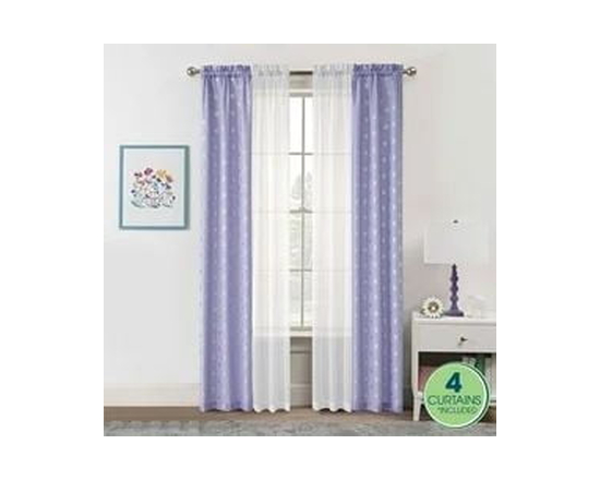 Ensemble de 4 panneaux de rideaux Your Zone, 27,5" x 84", camouflage gris - 27.5 pouces x 84 pouces (Violet)