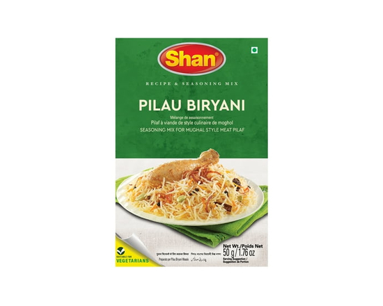 Shan Pilau Biryani Spice Mix (50g) - Aromatic Seasoning for Chicken & Meat Pilaf - Rich Indian Biryani Flavor - Spice Packets for Mughal Style Rice Di
