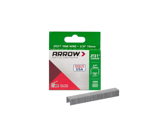 Arrow Fastener JT21/JT27 Staples,3/8" Leg Length,7/16" Crown Width