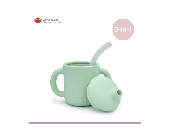 3 in 1 Silicone Training Cup - Blue (Mint)