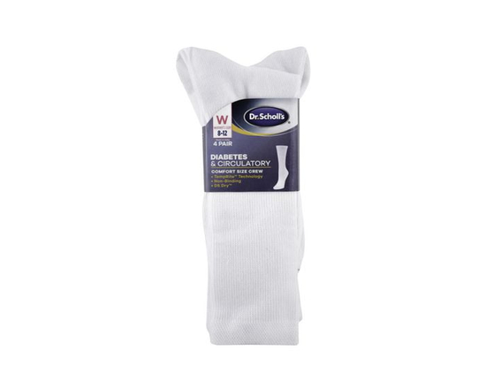 Dr. Scholl's Women's Diabetes And Circulatory Crew Socks, 4 Pairs - 4-10