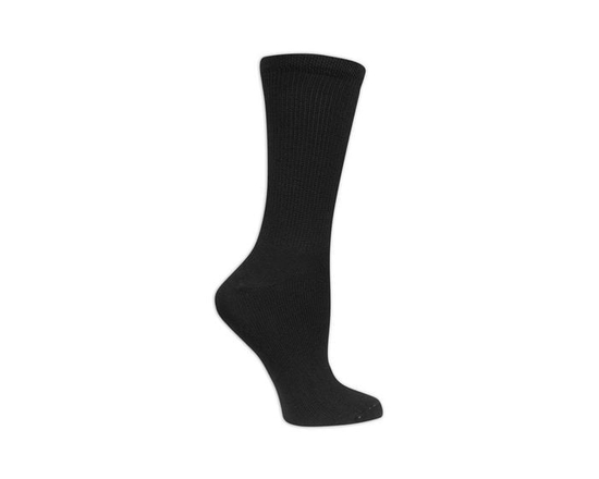 Dr.Scholl's Ladies Diabetic and Circulatory Crew Socks - 4 Pair Pack - Black- soft, non-binding top and with temperature regulating technology - 4-10