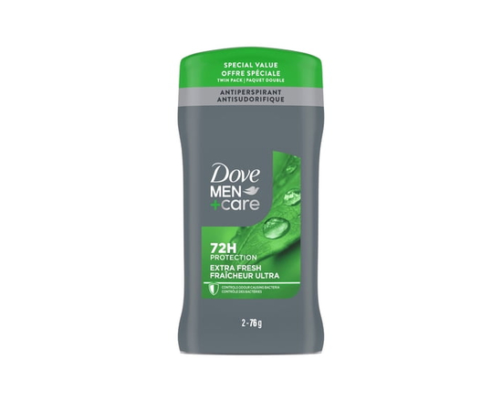 Dove Men+Care Antiperspirant Stick 72H Protection Extra Fresh, 2x 76 g - 76 g