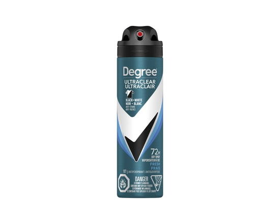 Degree Men UltraClear Black + White Fresh Dry Spray Antiperspirant, anti-stain deodorant for men, with 72h protection - 107 g