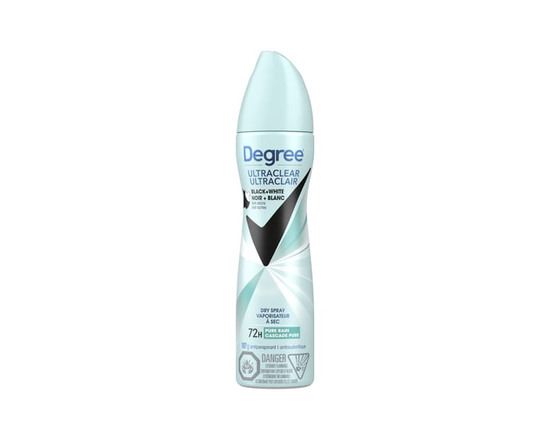 Degree Antisudorifique en Vaporisateur à Sec UltraClair Noir+Blanc Cascade Pure, 107 g - 107 g
