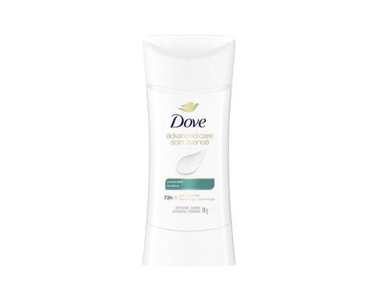 Dove Advanced Care Antiperspirant Deodorant Stick Unscented, 74 g - 74 g