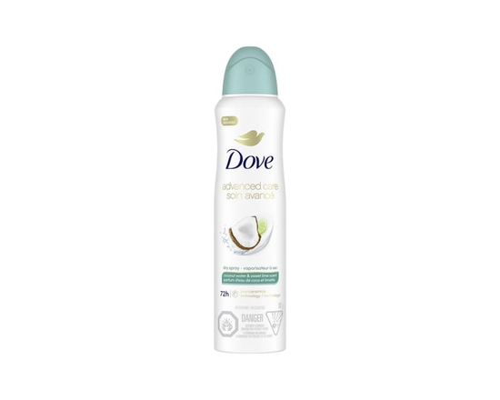 Dove Advanced Care Antiperspirant Dry Spray Coconut Water & Sweet Lime, 107 g - 107 g