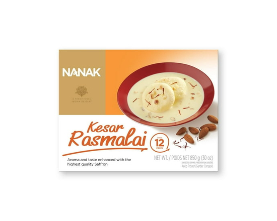 Nanak Kesar Rasmalai – Frozen Indian Dessert - 850G