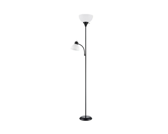 Mainstays Black 72-Inch Combo Floor Lamp with Reading Light, Modern Design - 72in Height (Black)