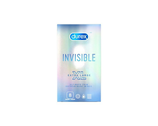 Durex® Invisible Ultimate Thin XL Condoms Extra Lubricated 8 Count