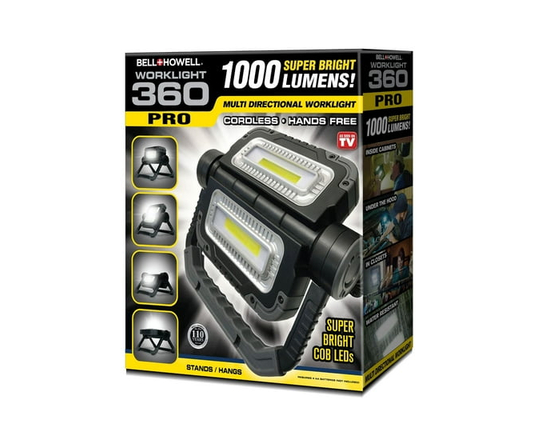 Bell + Howell Bionic 360 Pro 1 Pc 1000 Lumen Multidirectional Cordless COB LED Shop Work Light Wipe Clean Care