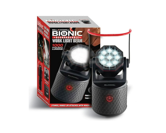 Bell + Howell Bionic Black 1 Piece 1000 Lumen Rechargeable Portable Swivel LED Work Light