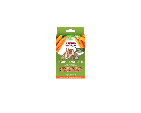 Living World Small Animal Drops, Carrot Flavour, 75g - 75 g