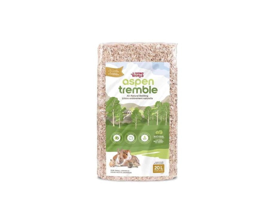 Living World Small Animal Bedding & Litter, Aspen Shavings, 20 L - 20 L