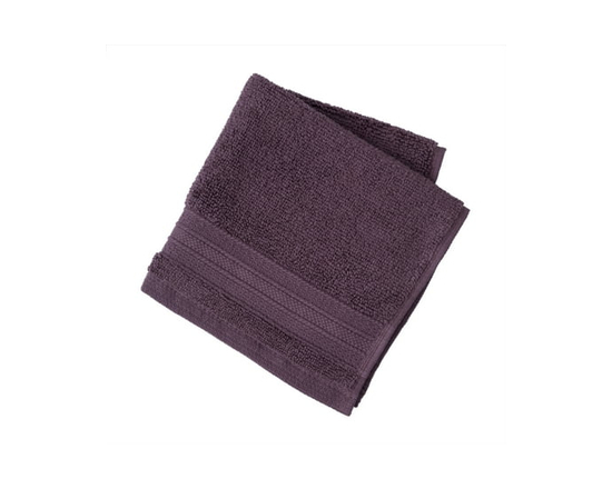 hometrends Solid Bath Towel 6-Piece Set, Tan - 1 Washcloth, 13" x 13" (Dark Purple)