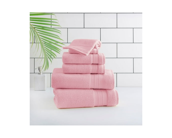 hometrends Solid 100% Cotton Washcloth, 1 Piece, 550 GSM, Highly Absorbent & Soft Bathroom Washcloth, Cream - 1 Bath Towel, 30" x 54" (Pink)