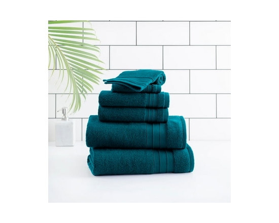 hometrends Solid 100% Cotton Bath Towel, 1 Piece, 550 GSM, Highly Absorbent & Soft Bathroom Towel, White - 2 Bath Towel 30x54, 2 Hand Towel 16X28, 2 W
