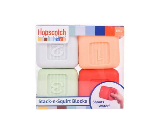Hopscotch Lane Stack-N-Squirt Bath Blocks   Baby and Toddler 6 Months and Older, Unisex