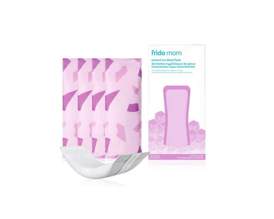 Frida Mom - Serviettes Maxi de Glace Périnéales Absorbantes Post-Partum 2-en-1 - Compresses de Thérapie par le Froid Instantanées et Serviette Materni