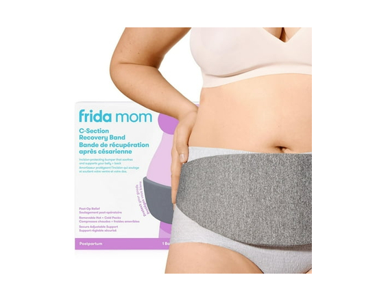 Frida Mom - C-Section Recovery Band Postpartum Abdominal Binder with Soft Knit Layer, One Size Post-Op Incision Protector Targeted Hot + Cold Therapy