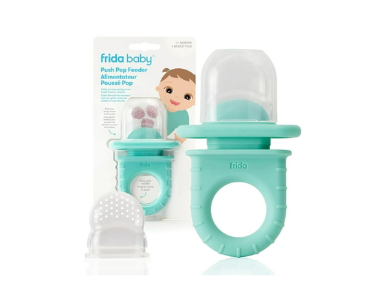 Frida Baby - Push Pop Feeder, Baby Fruit Food Feeders, Safely Introduce New Foods, Easter Basket Stuffer for Babies, Fresh + Frozen, Silicone, BPA Fre