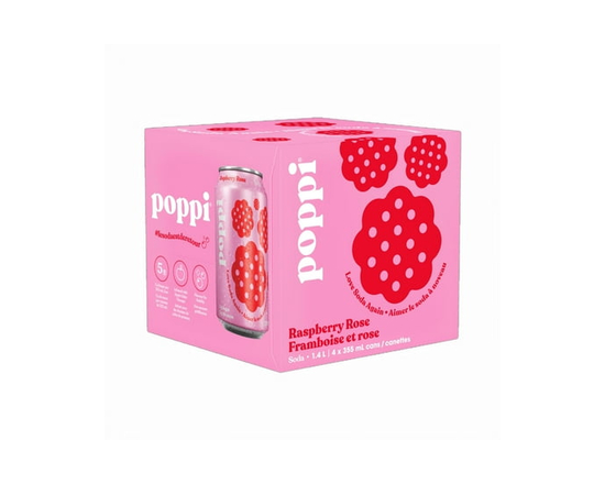 Poppi Raspberry Rose Soda 4pk - 355ml