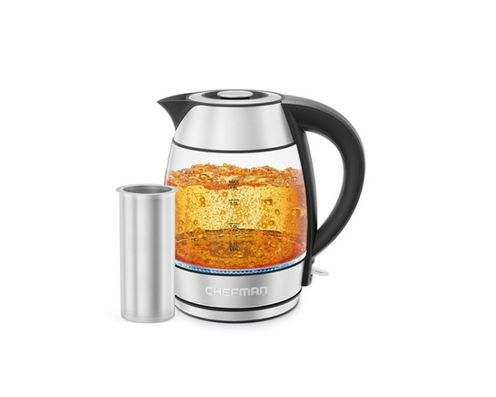 Chefman Easy-Steep 1,8L Electric Kettle with Tea Infuser, Stainless Steel